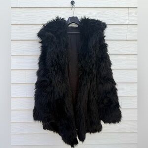 Spirithoods black wolf faux fur hooded coat size XL